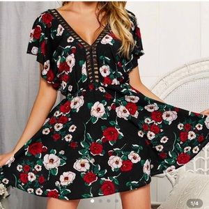 Floral Crochet Detailed Dress